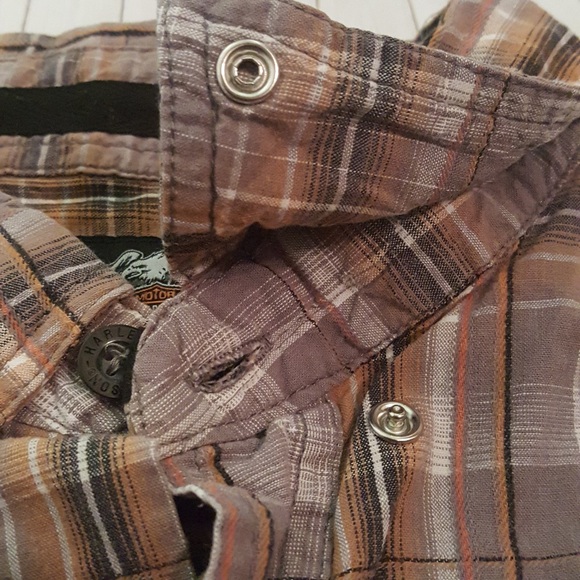 HARLEY-DAVIDSON | Men's Spellout Plaid Button Down - Picture 5 of 8